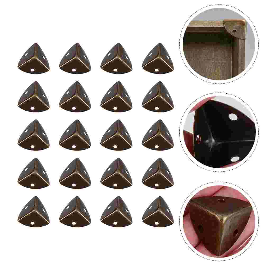 20 Pcs Wooden Box Corner Safety Bumper Retro Angle Table Furniture Protectors Iron Jewelry Case