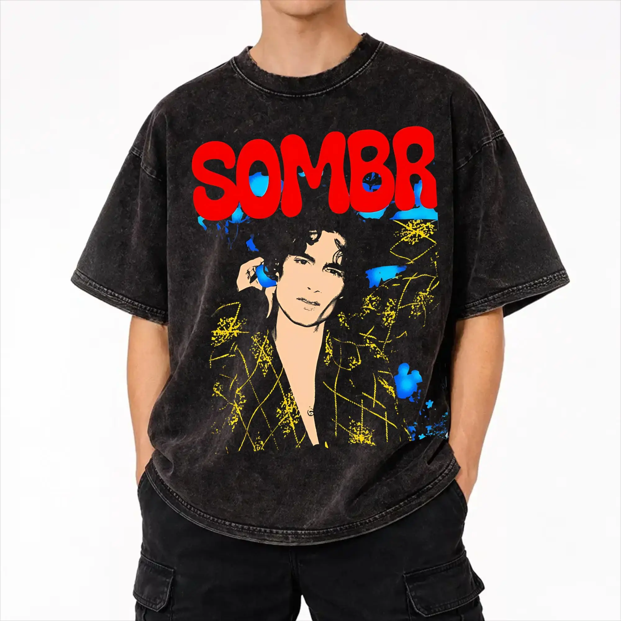 Sombr Youare The Reason World Tour 2026-2027 T Shirts Hip Hop Washed Short Sleeve T-Shirts  Novelty Men Women Streetwear