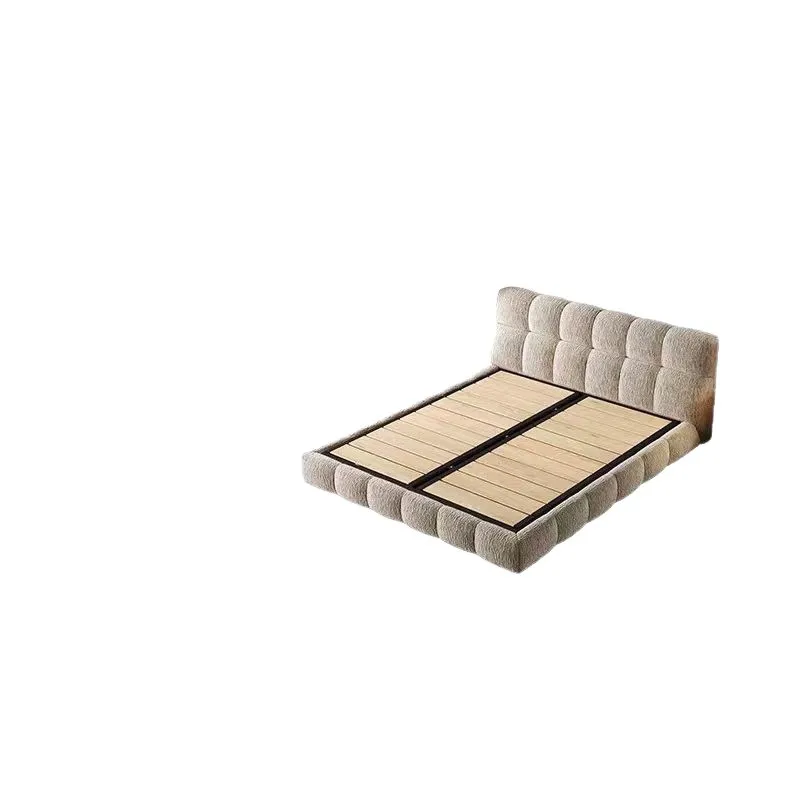 

Light luxury high-grade chenille cloth bed Italian minimalist soft bag storage bed