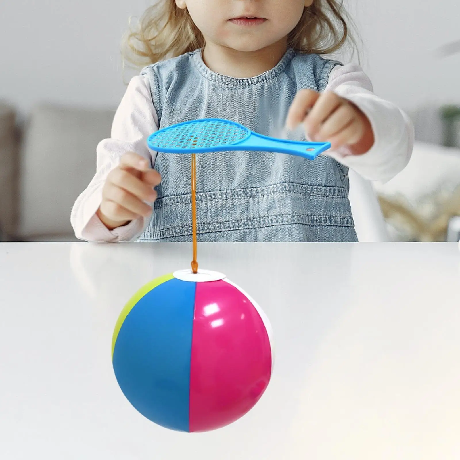 Kids Inflatable Ball Racket Set PVC Indoor Play Toy Paddle Racket for Parent Child Games and Parties