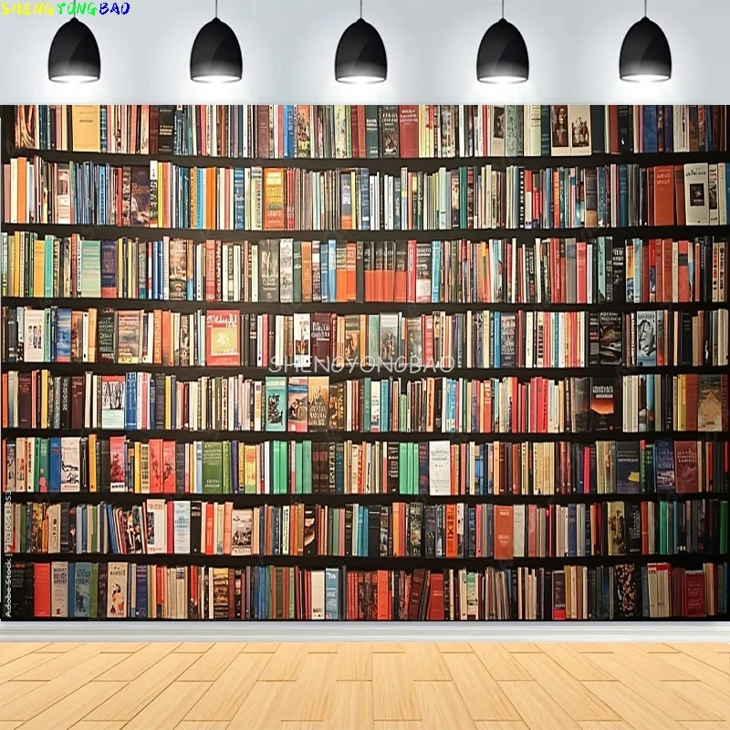 Baroque Ornate Library Bookshelf Photography Backdrops Props Reading Furniture Bookcase Meeting live Indoor Background JX-08