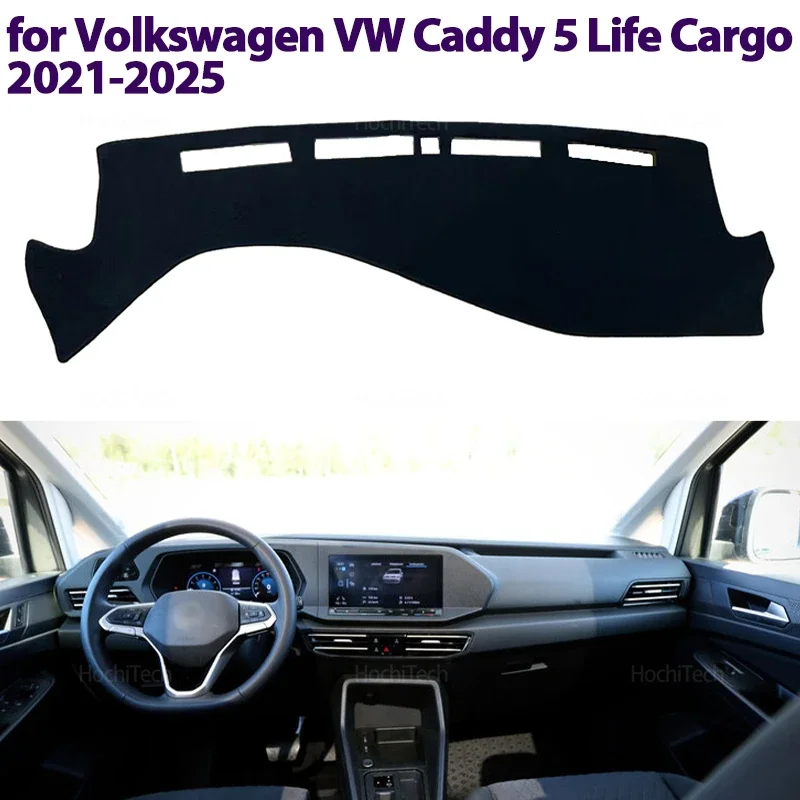 Armaturenbrett-Abdeckung, Armaturenbrett-Matte, Teppich-Pad für Volkswagen VW Caddy 5Life Cargo 2021–2025, Schattenumhang, Decke, Autozubehör