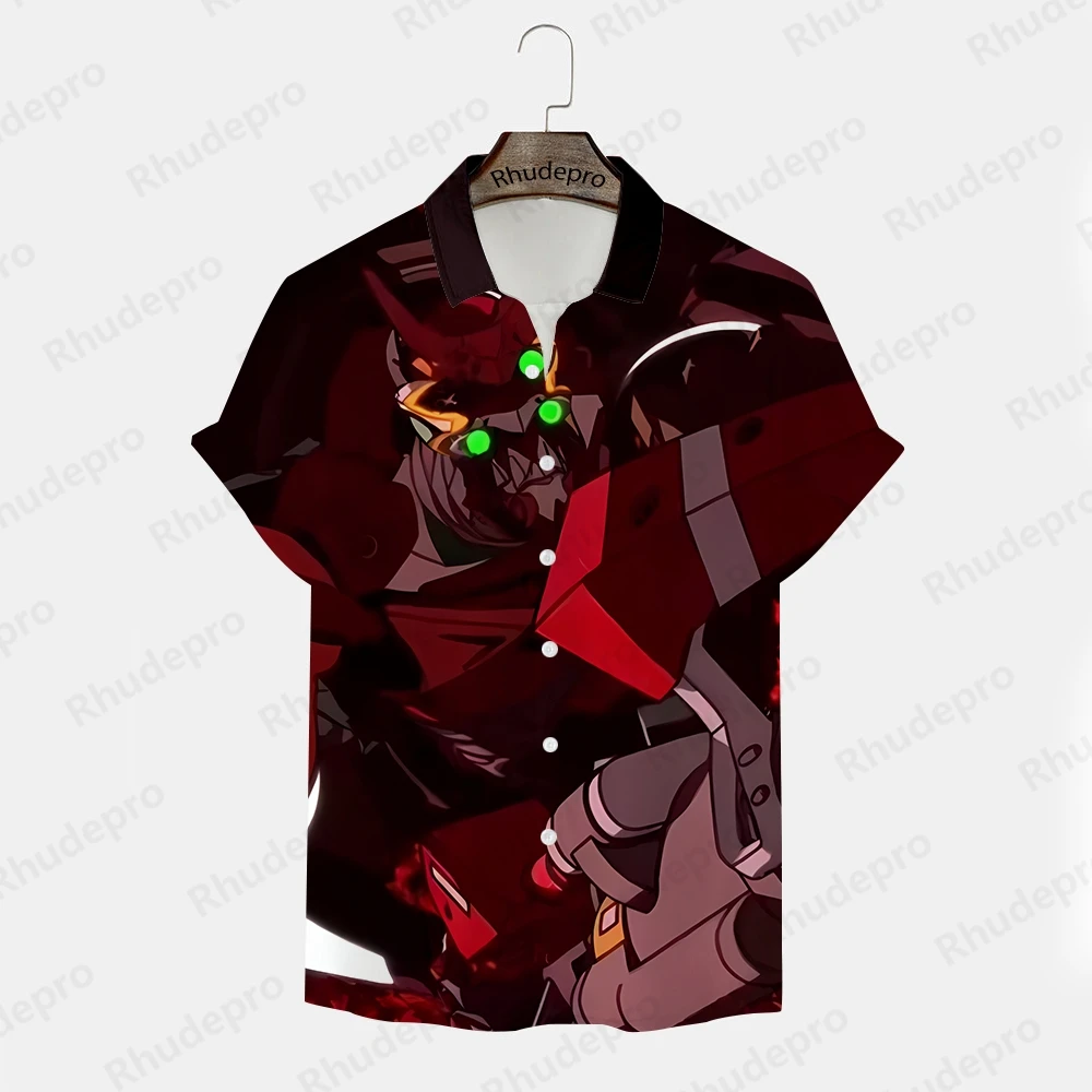 Camisa Neon Genesis Evangelion masculina, Streetwear Hip Hop, Roupas extragrandes, Roupas Y2K, 5XL, Moda, Tamanho extragrande, 5XL, 2024