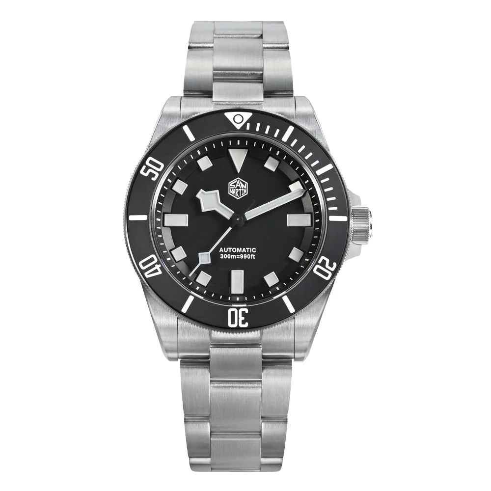 San Martin Grade5 Titanium Watch SN0121TD PT5000/ST2130 Automatic Movement Watch 300M Waterproof Adjustable Clasp Wristwatch image 3