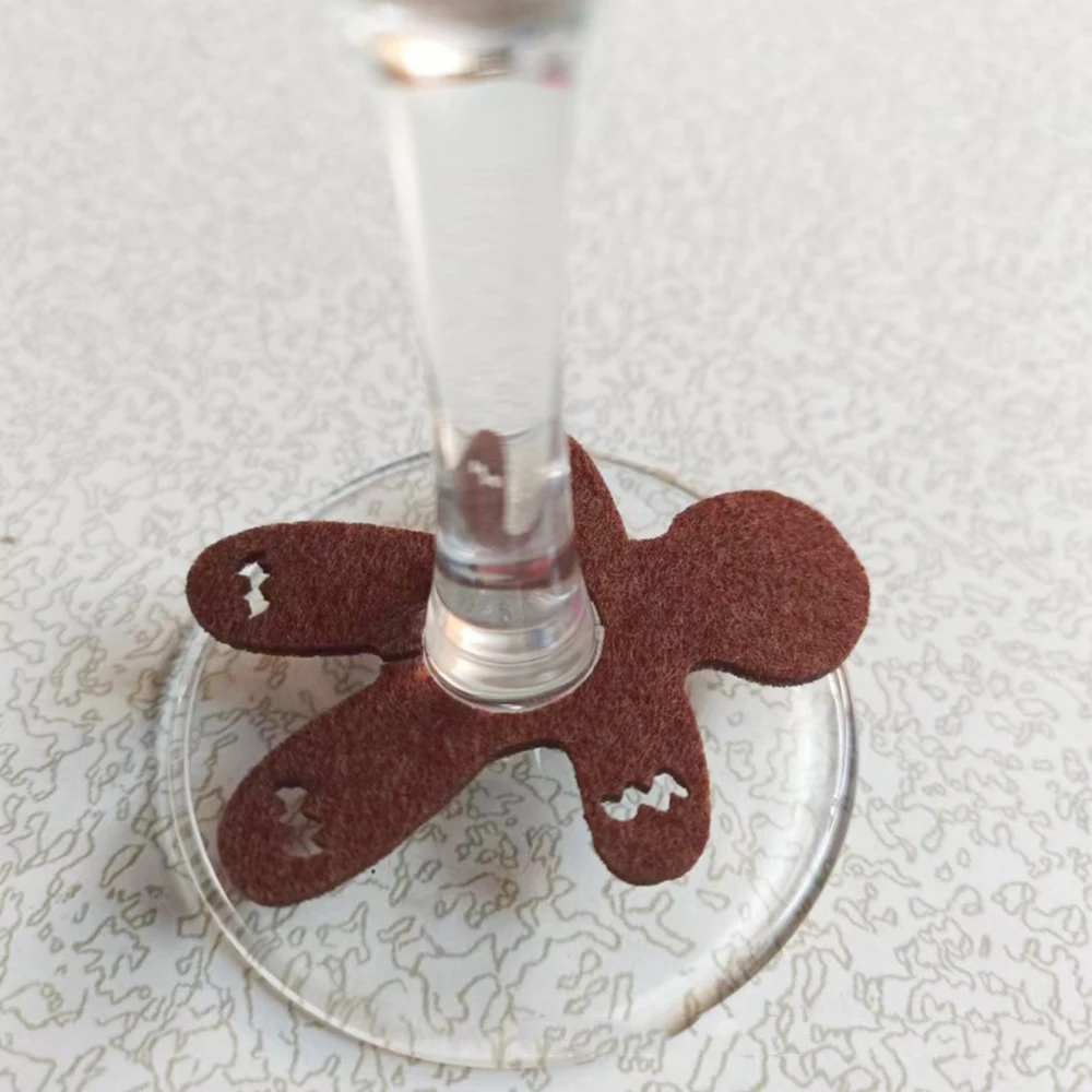 بطاقات كأس عيد الميلاد ، ديكور الغطاء السفلي للنبيذ الزجاجي ، زخرفة الطاولة ، ديكورات عيد الميلاد ، حفلة عيد الميلاد ، 10 من من من من من من الزجاج ، #6