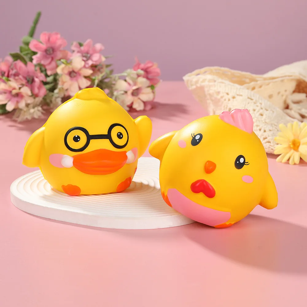 Kawaii Cartoon Yellow  Chicken Squeeze Toys Plushie Slow Rebound Decompression Doll Stress Release Cute Release Anxiety Toy