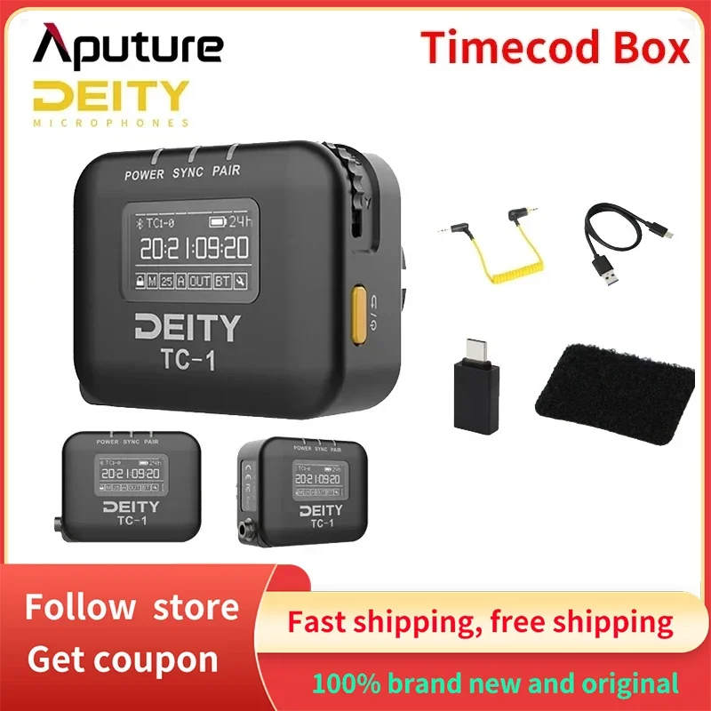 Aputure DEITY TC-1 Wireless Timecode Box Generator Microphone Time Coder For Living Streaming Video Recording With APP Control