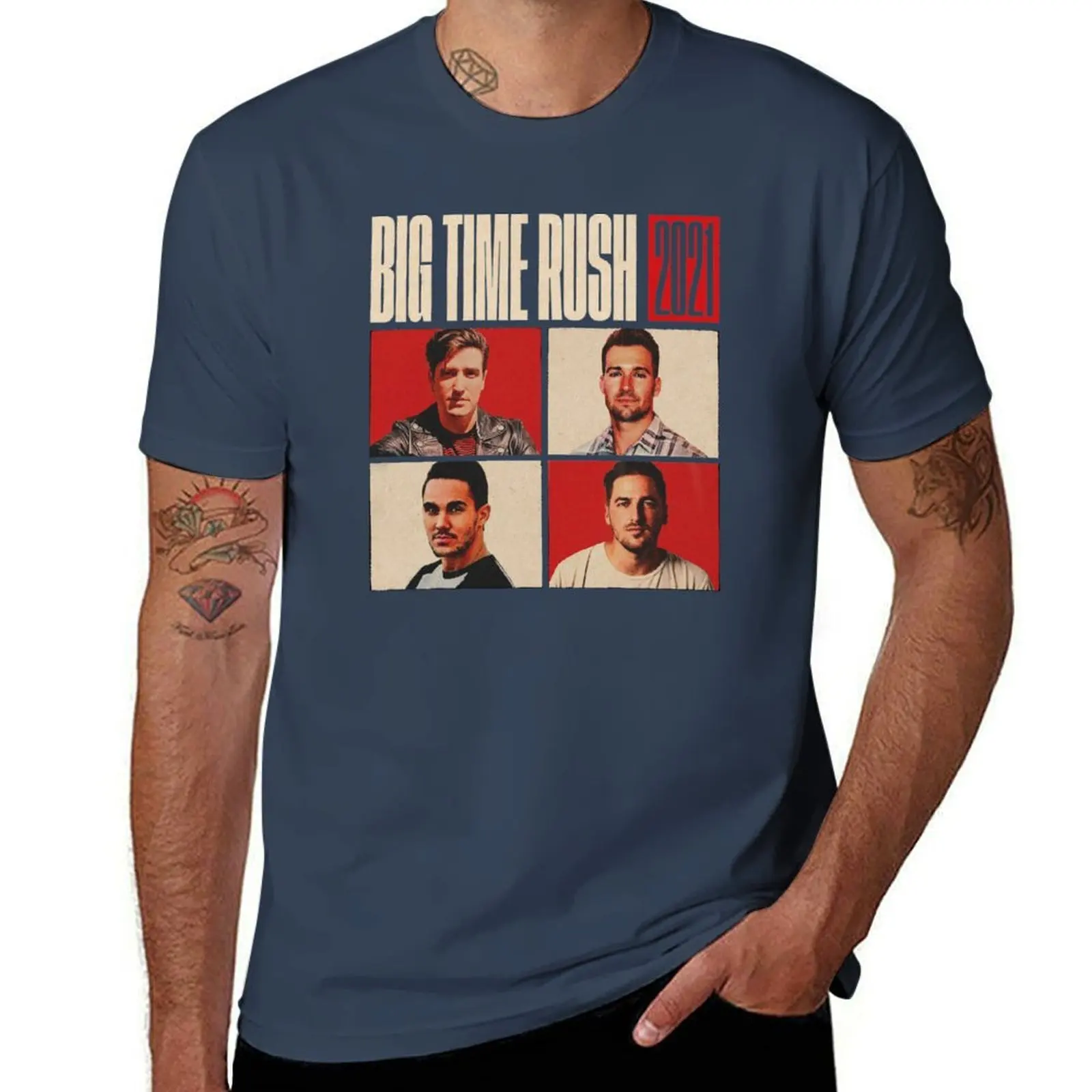 Vintage Big Time Rush 2021 T-Shirt Simple Casual Short Sleeve Cotton T-Shirt