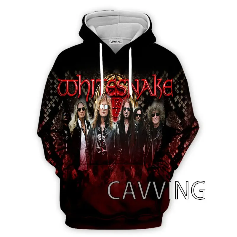 CAVVING 3D Printed  WHITESNAKE Band  Hoodies Hooded Sweatshirts Harajuku Hoodie Sweatshirts Tops Clothing for Women/men