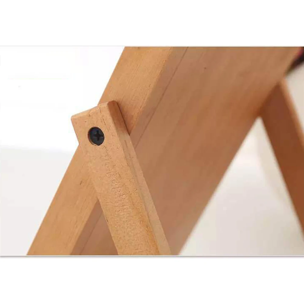 

1pc Desktop Vanity Mirror Makeup Stereo High Quality Wooden Frame Glass Clear Durable Angle Adjustable Stable Support