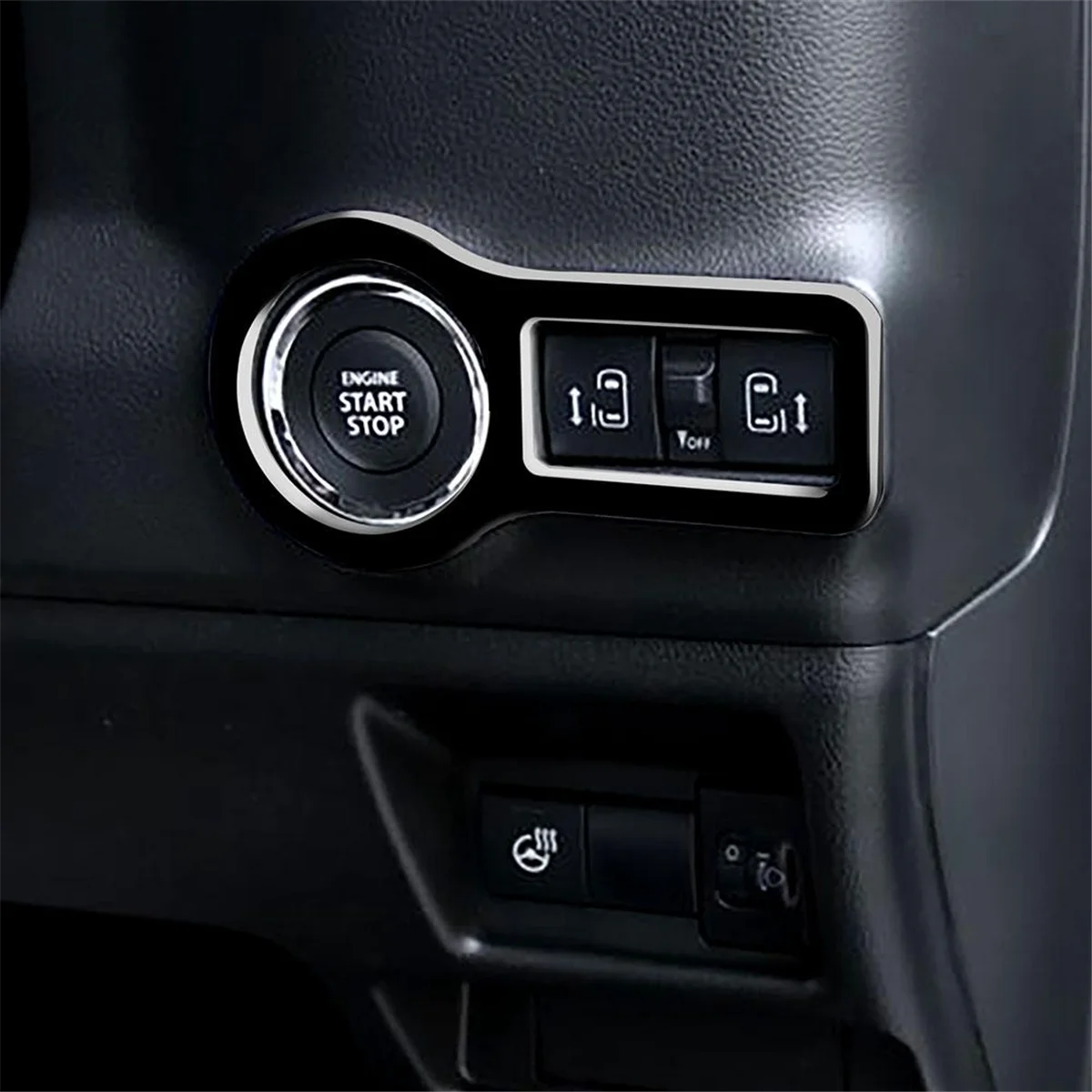 

For Suzuki Spacia Custom MK54S MK94S 2024 Engine Start Stop Switch Cover Trim Accessories Black-A51K
