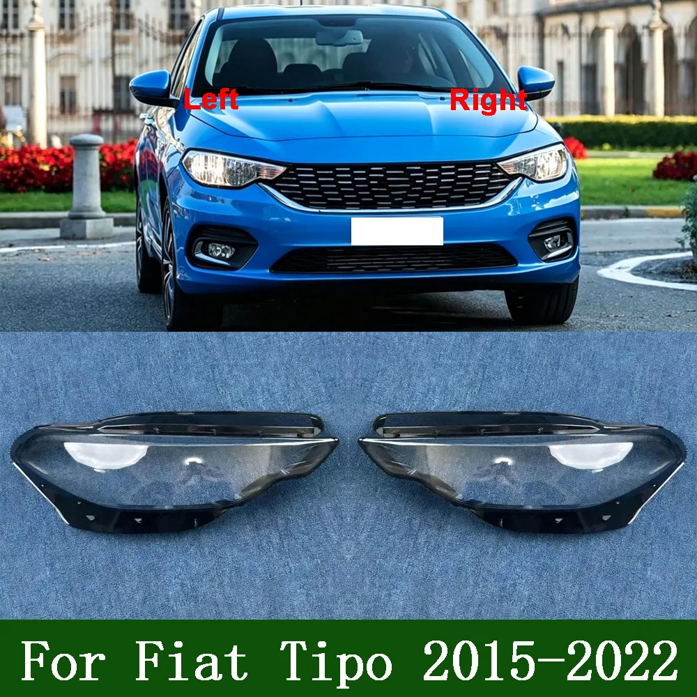 

Car Front Headlight cover 2015-2022 For Fiat Tipo Low Headlamp Transparent Lampshade Shell Masks Headlight Cover Lens Plexiglass