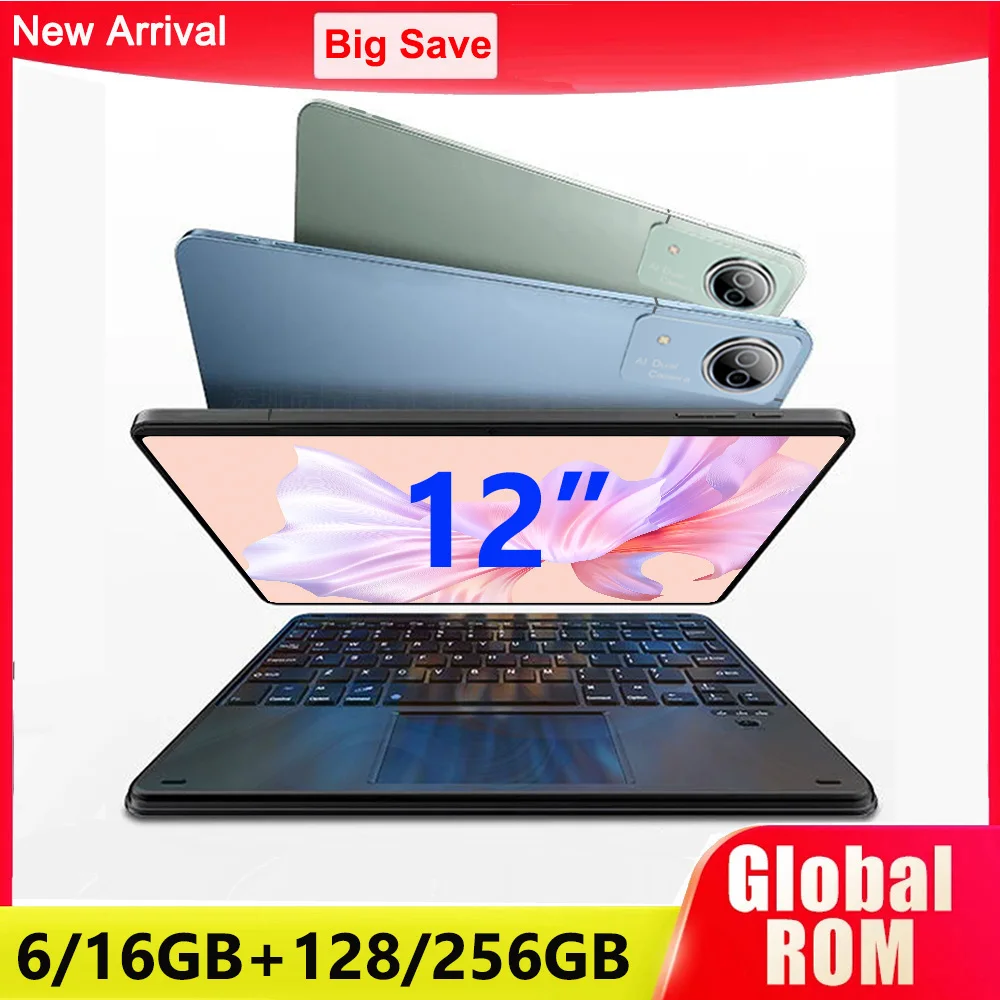 تابلت Nenmone Tab50 بشاشة 12 بوصة FHD أندرويد 15 Unisoc T616 16GB/256GB بطارية 9000mAh 18W 4G LTE مع لوحة مفاتيح