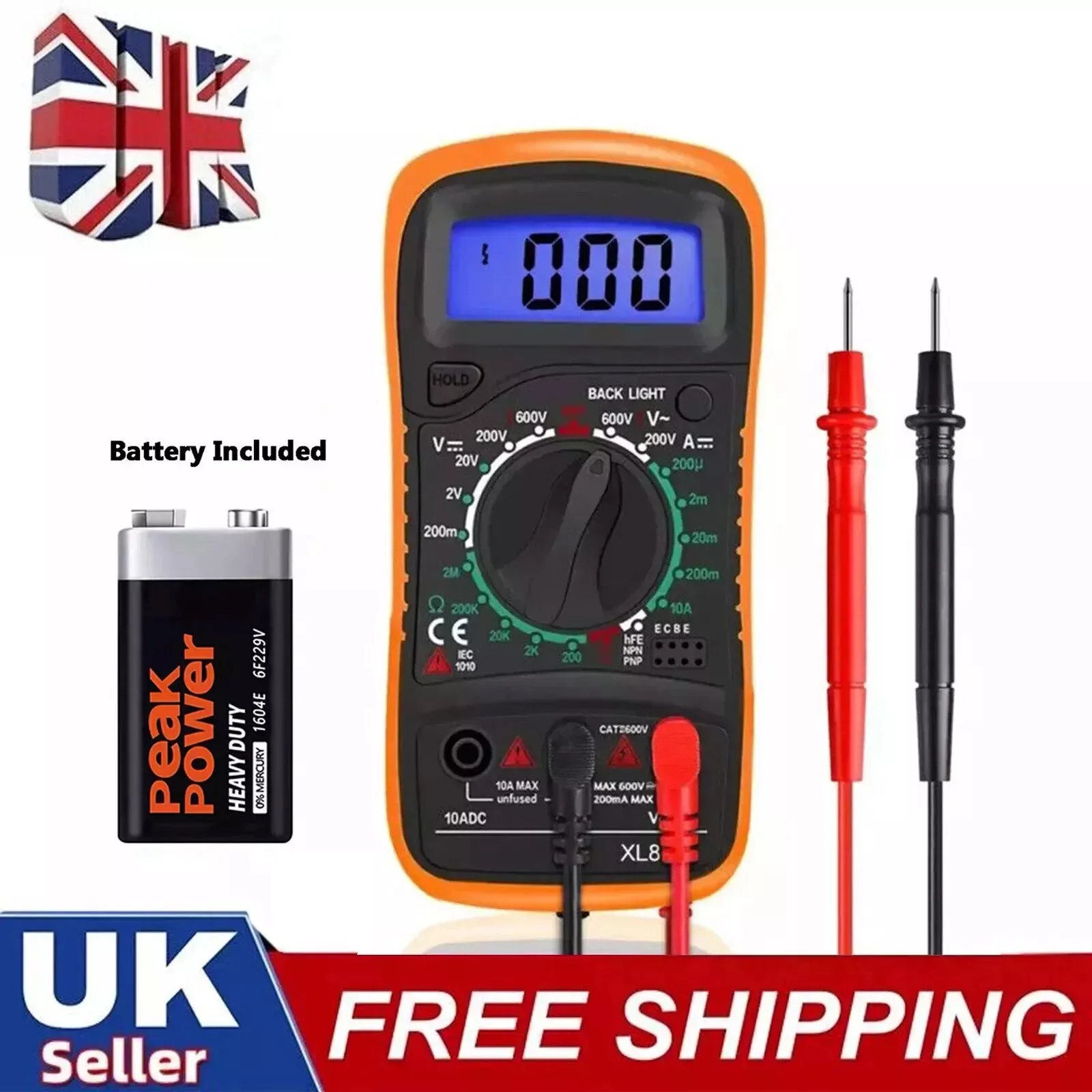 Professional Digital Multimeter Voltmeter Ohmmeter Ammeter Multi Tester Meter