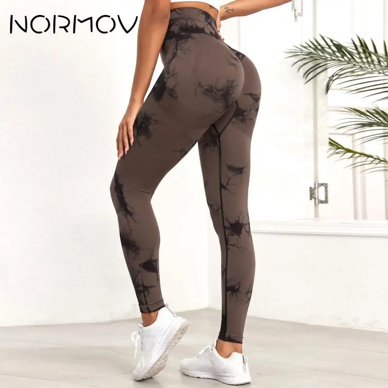 

NORMOV Seamless Newest Yoga Pants Tie Dye Gym Leggings Lady Quick Dry Gym Jogging High Waist Fitness Leggings Workout Tights