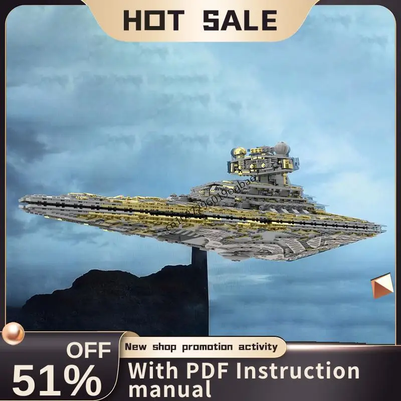 New 3130Pcs Famous Star Battle Movie Moc Destroyer Golden Spaceship Diy Creative Ideas Child Toys Birthday Gifts Custom Puzzles