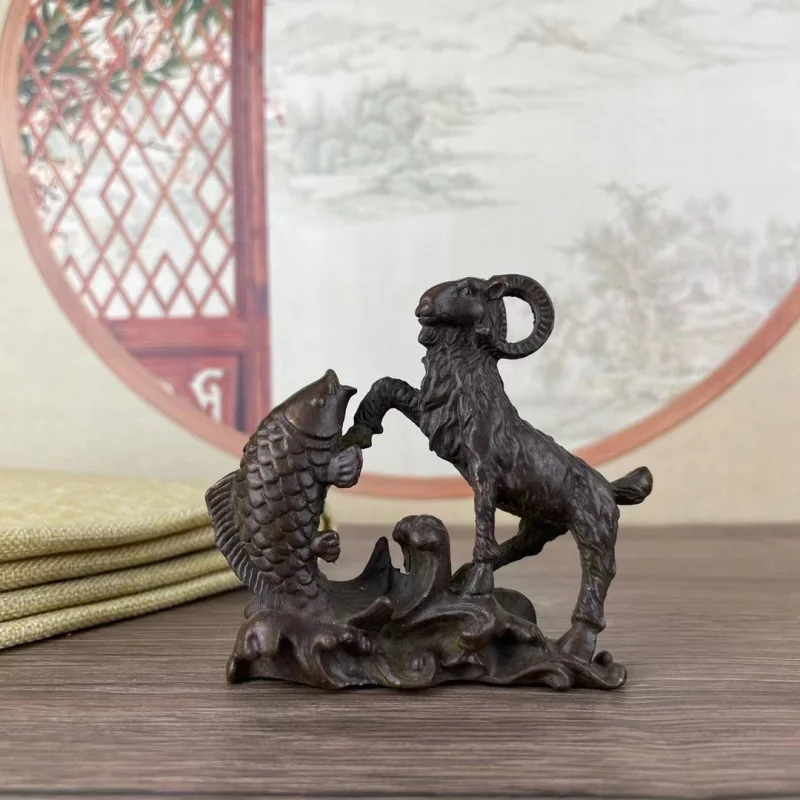 

Antique Alloy Ornaments Lucky and Lucky, There Are More Ornaments Every Year, Lucky and Lucky Chinese Zodiac Sign of Sheep Tea O