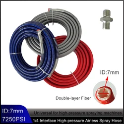 1/4 BSP Interface Double-layer Woven Fiber High-pressure Spraying Pipe With Optional Length For High-pressure Spraying Machines