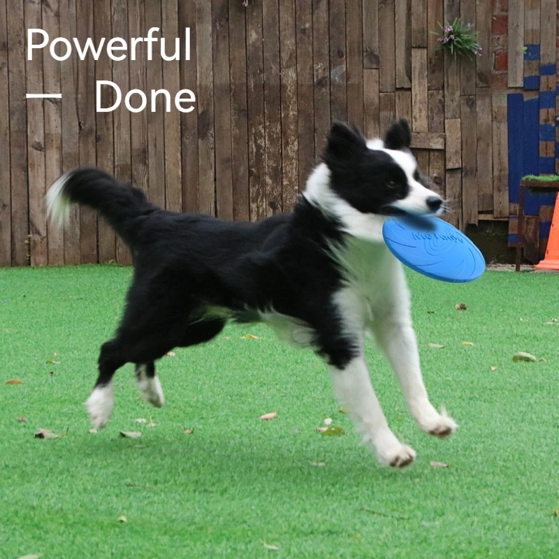 Meianju Dog Flying Disc Bite Resistant Soft Rubber Floating Outdoor Interactive Training Toy For Adult Pet Dogs Border Collie