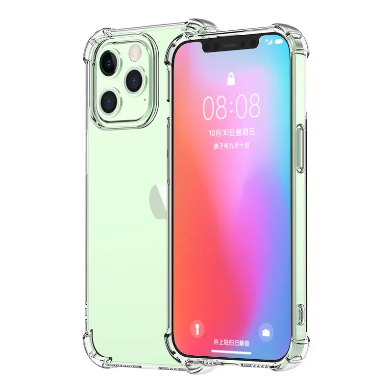 Flexible Clear Soft TPU Cover Case for Iphone 15 13 Pro Max 14 12 Mini 11 Pro XS MAX XR 7 8 Plus Anti-knock Phone Bag Funda