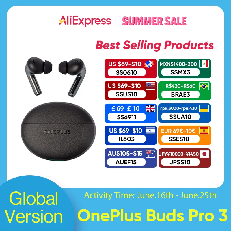 Hot OnePlus Buds Pro 3 E512A, TWS AI Clear Earphone, Google Fast Pair, For OnePlus 12 Nord 4 Global Original New Sealed Earbuds