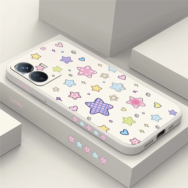 Love Heart Star Case For Vivo Y200 Y100 Y95 Y93 Y91 Y85A Y85 Y81S Y81 Y78 T1 Y78M Y77T Y76 Y73 Y72 Y70 Soft Silicone Phone Cover