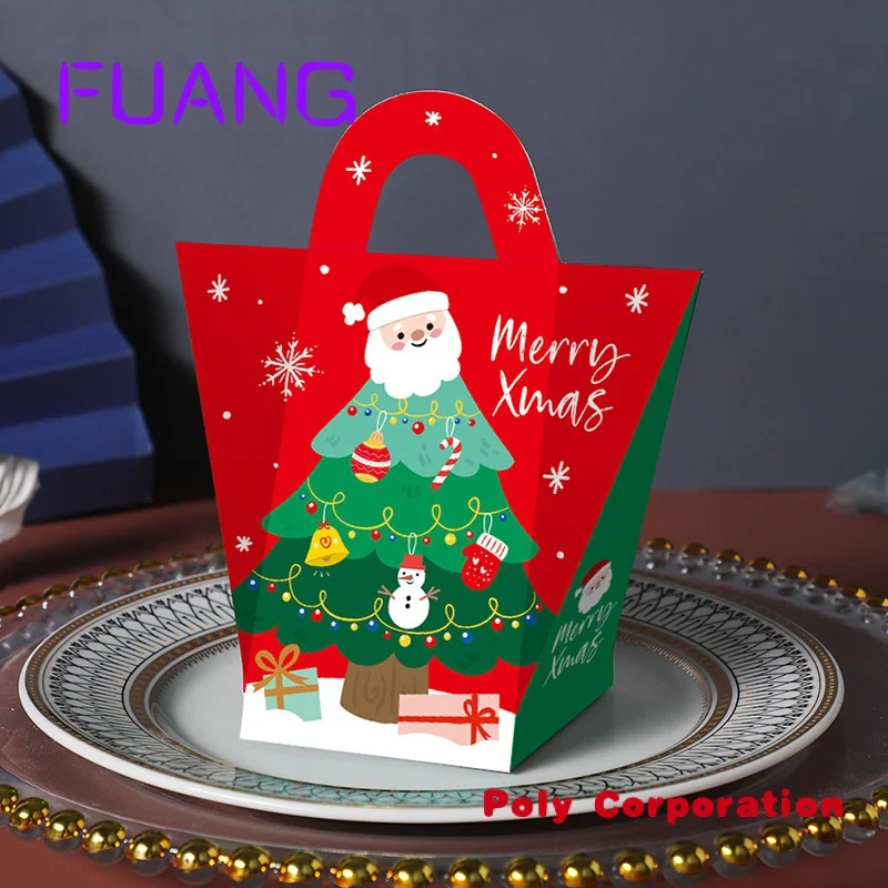 Presente De Papel De Natal Caixas De Papel Petiscos Doces De Chocolate Cozimento Mini Embalagem com alça decoraticacking caixa para pequenas empresas