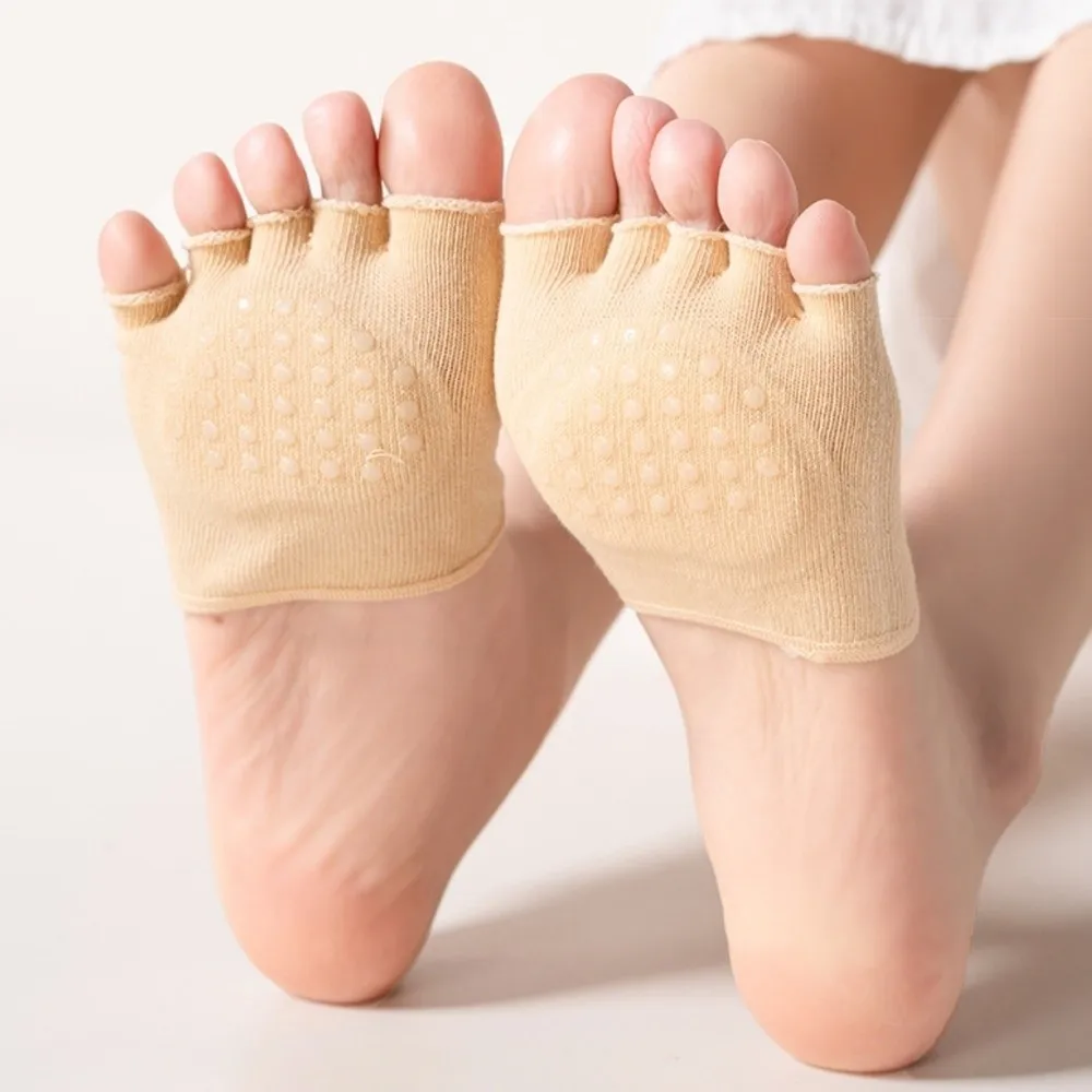 Soft Elastic Forefoot Socks Soft Splitting Toes Half Feet Socks Anti-slip Invisible Toe Socks Summer