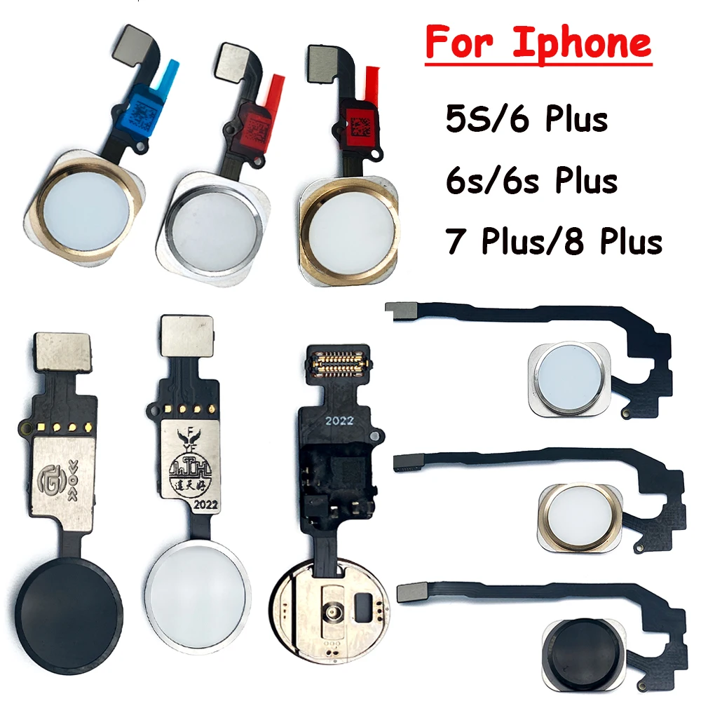 Home Flex Cable For iPhone 6 6s 7 8 Plus 5s Return Back Home Button Flex Cable No Touch ID Replacement Parts replacement part for iphone 7 plus backlight film with home button extension flex ribbon original grade parts