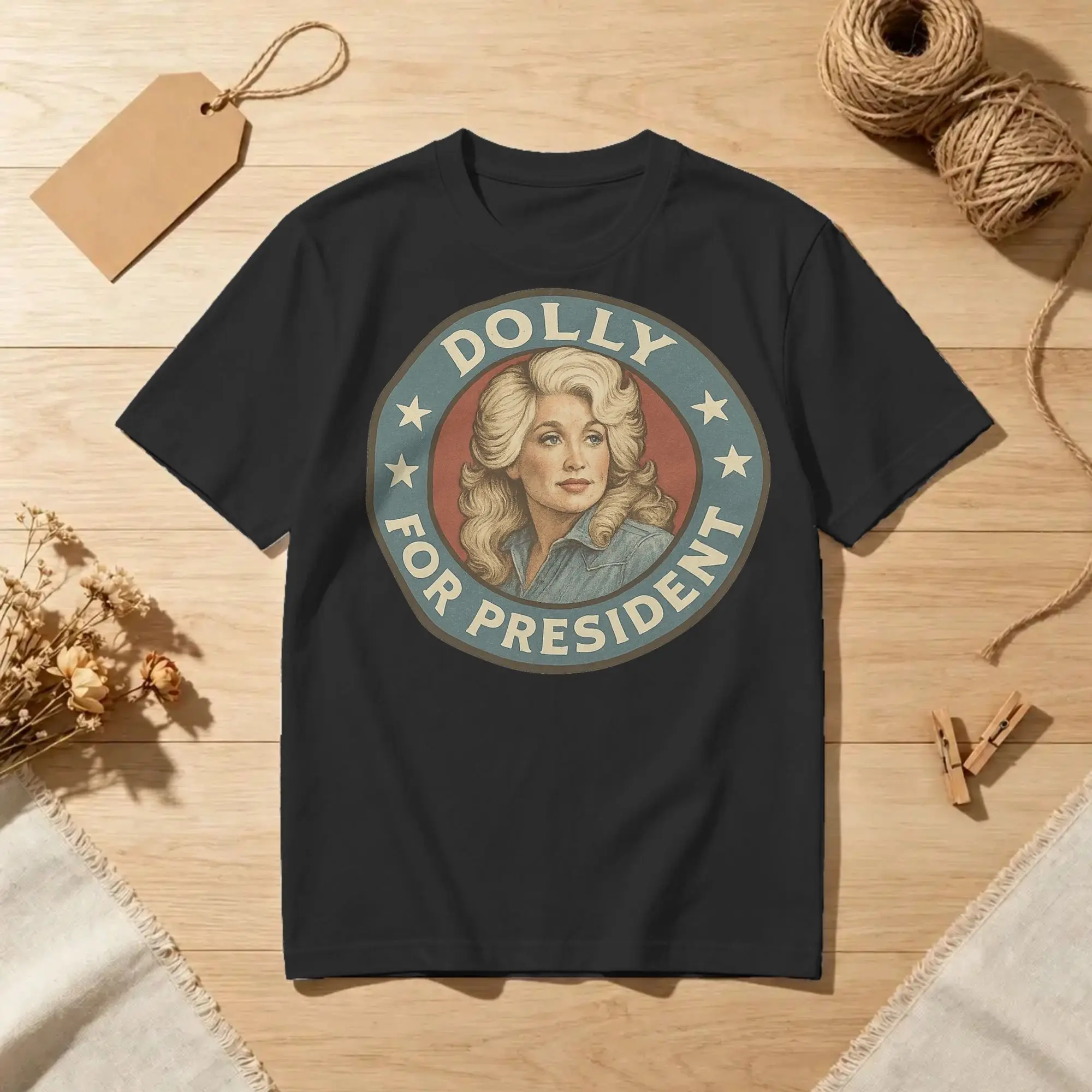 Men Women's T-Shirt Vintage Volume Dolly Parton for President 100% Cotton Tees Short Sleeve  T Shirts Crew Neck Clothes Unique