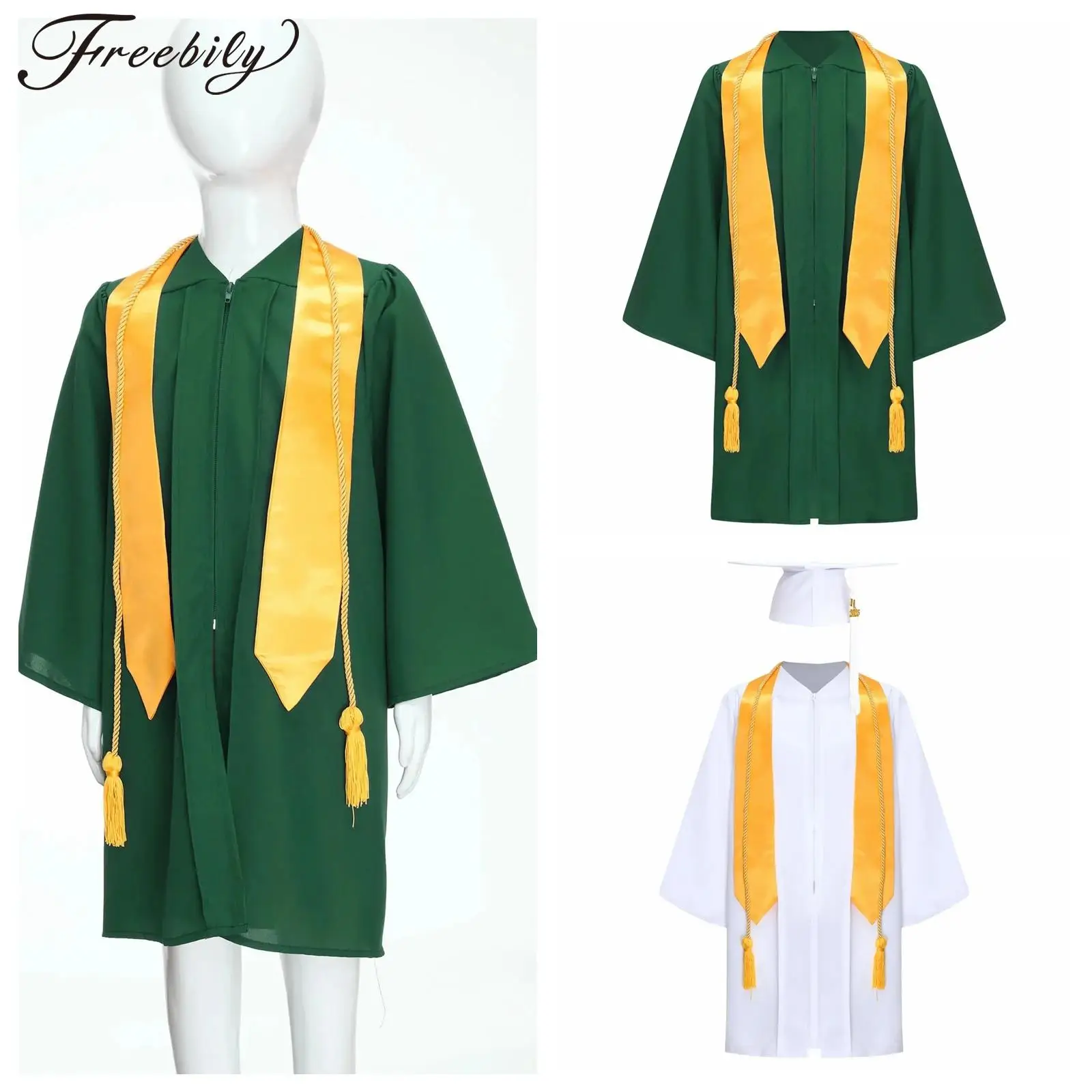 

Kids Girls Boys Cosplay Bachelor Gown Graduation Ceremony Children Roleplay Kindergarten Costumes Halloween Theme Parties Outfit