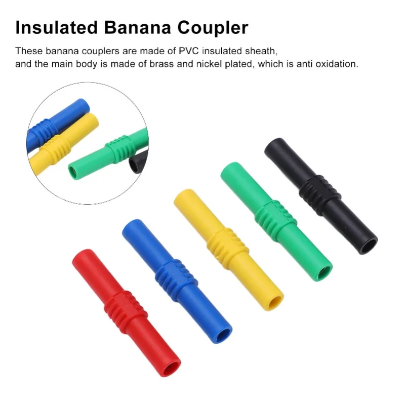 4mm Insulated Banana Coupler Female To Female 5 Colors Banana Plug Socket Adapter For Inverters Industrial Equipment