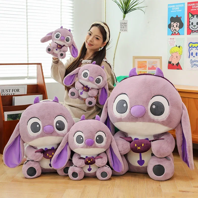 Disney Lilo & Stitch Plush Toys Purple Devil Kawaii Anime Plushie Dolls Stitch Soft Stuffed 25-85cm Birthday Gifts for Childrens