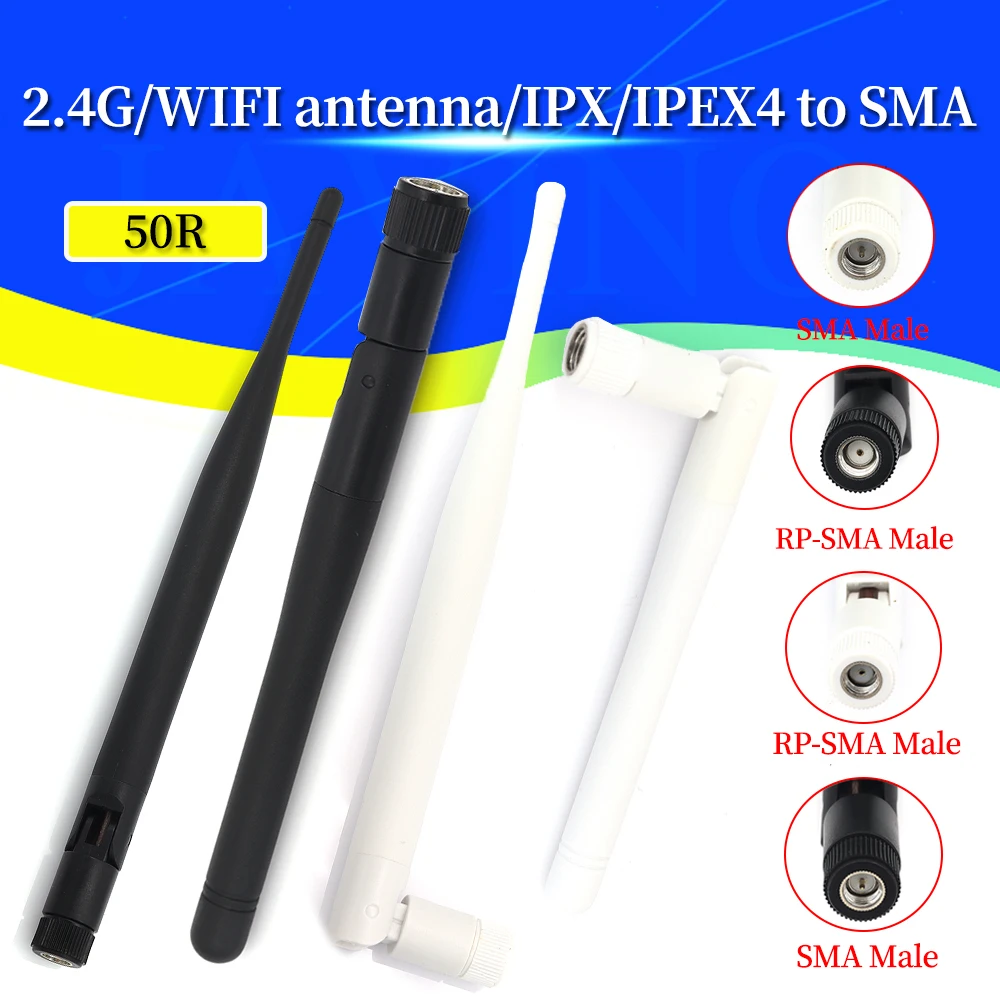 2.4G Antenna Fold Glue Stick 3DBI WLAN Router Antenna Wifi Module Signal Enhancement 2400-2500mhz SMA Male Connector 6DBI
