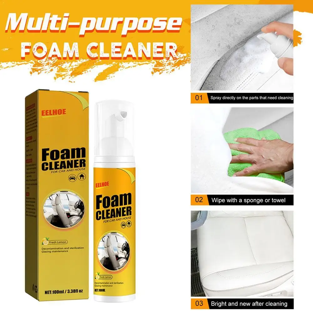 

Многофункциональный набор пенных чистящих средств: для чистки автомобильного салона, пластиковых деталей, приборной панели, рулевого колеса.