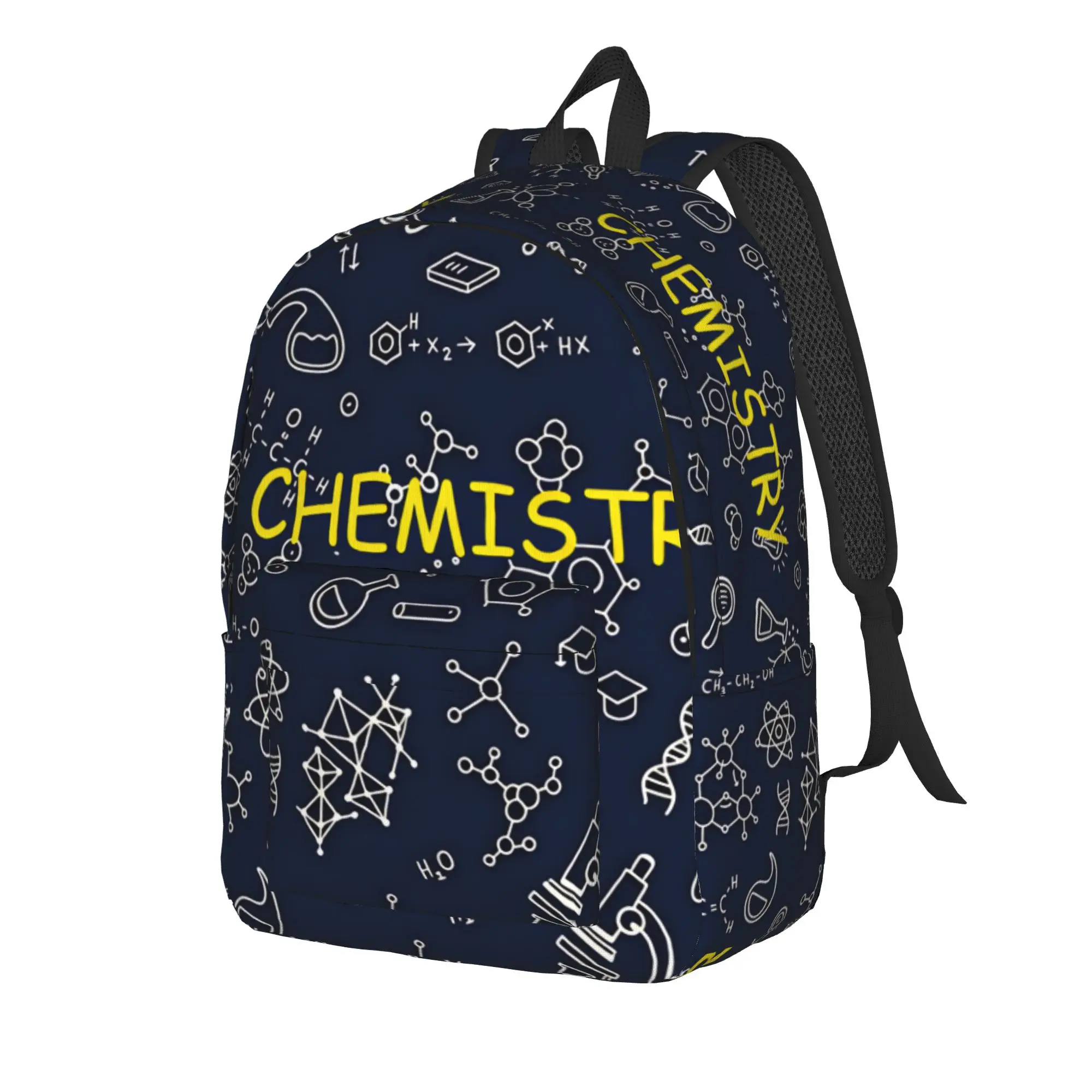 Chemistry Chalkboard Doodle Pattern Backpack Student Unisex Large Backpacks Style High School Bags Trekking Custom Rucksack