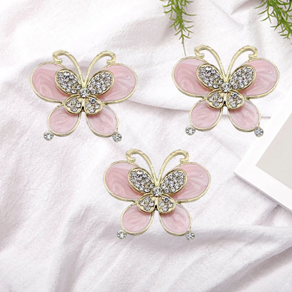 3pcs Alloy Phone Case Rhinestones Decor Diy Jewelry Accessories Sticker Pink For Shoes Bags Home Decoration Phone Accessories