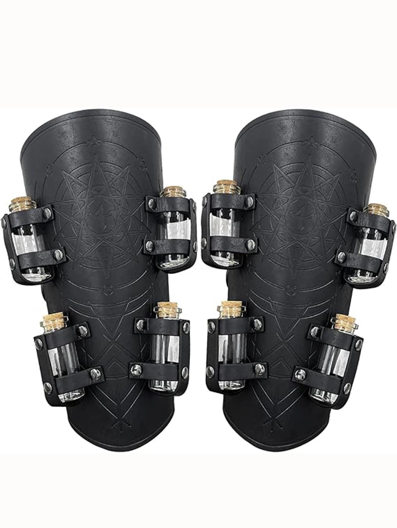 Polsino medievale da uomo Cosplay Fiala Guanto di bracciali Guanto di bracciali per uomo Cosplay Polsino in PU Accessorio per prestazioni teatrali ﻿