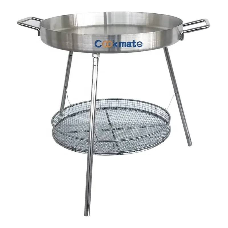 Portable Stainless Steel Camping Pan Durable Outdoor Cookware for Grilling Frying Hiking Picnic Lightweight Nonstick Skillet