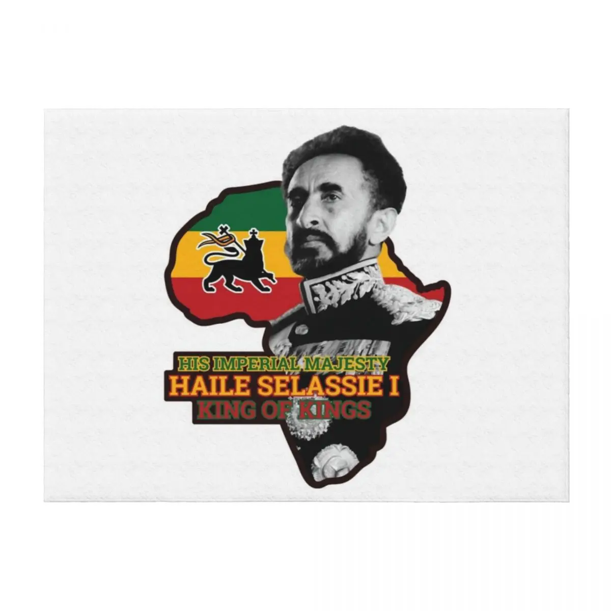 

The African Map His Imperial And Selassie I King Of Kings Throw Blanket blankets ands heavy to sleep Flannel Weighted Blankets