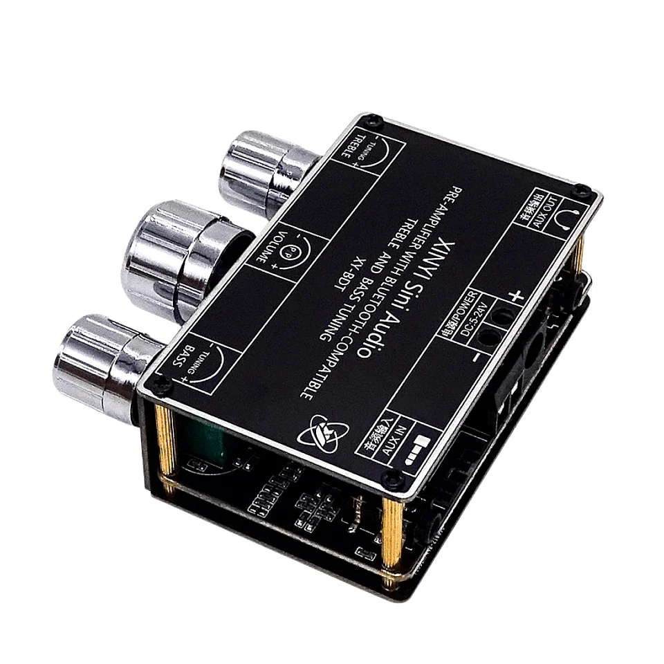 XY-BDT Bluetooth 5.1 Decoder Board Dual Channel Stereo High and Low Tone Pre-Module 360 Degree Stepless Tuning Board