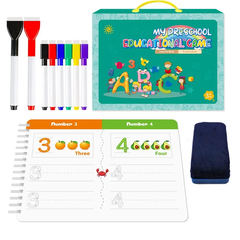 Preschool Handwriting Workbook Erasable Writing Practice Book Handwriting Practice Book Learn Letters Numbers Shapes for Kids