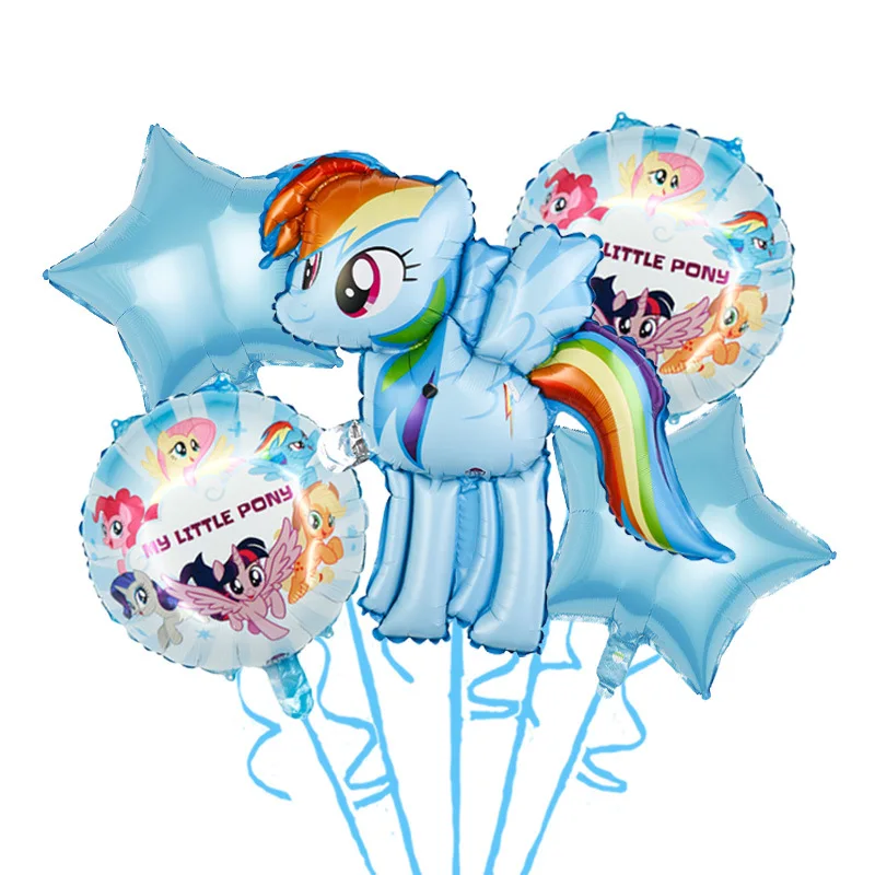 Baolima aluminum film balloon cartoon rainbow pony children\'s toy birthday party decoration set