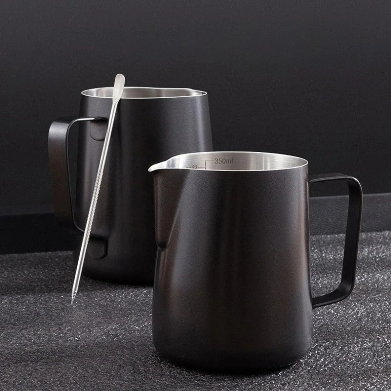 

Latte Art Pitcher Small 350ml Steam Capture for Milk Whipping Frothing Pitcher Stainless Steel Jug for Barista Professional