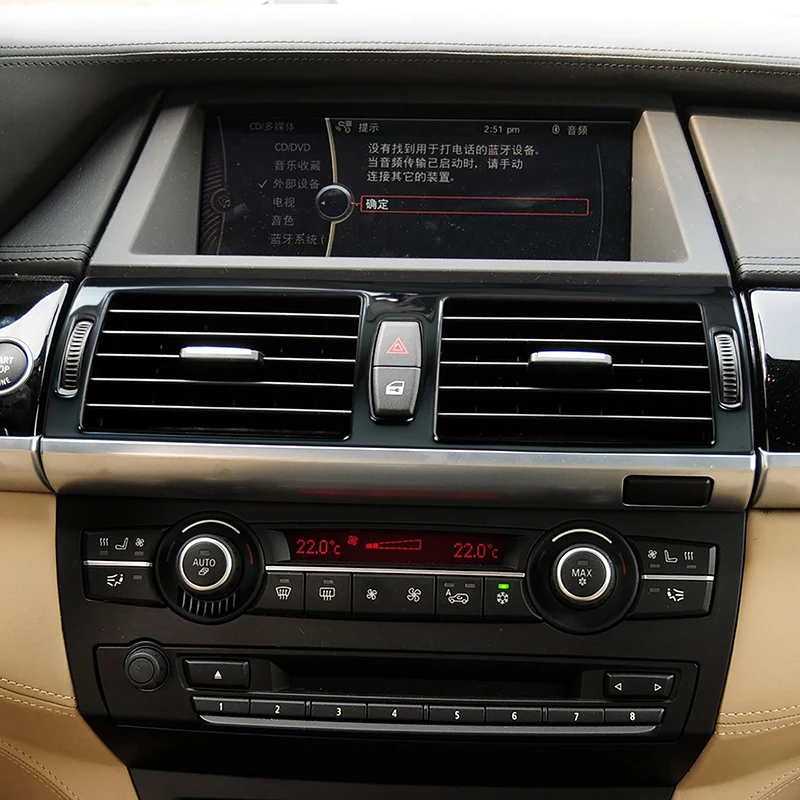Whole Set Black Car Interior Modified For BMW X5 X6 E70 E71 2008-2014 Stainless Steel Car Styling Accessories