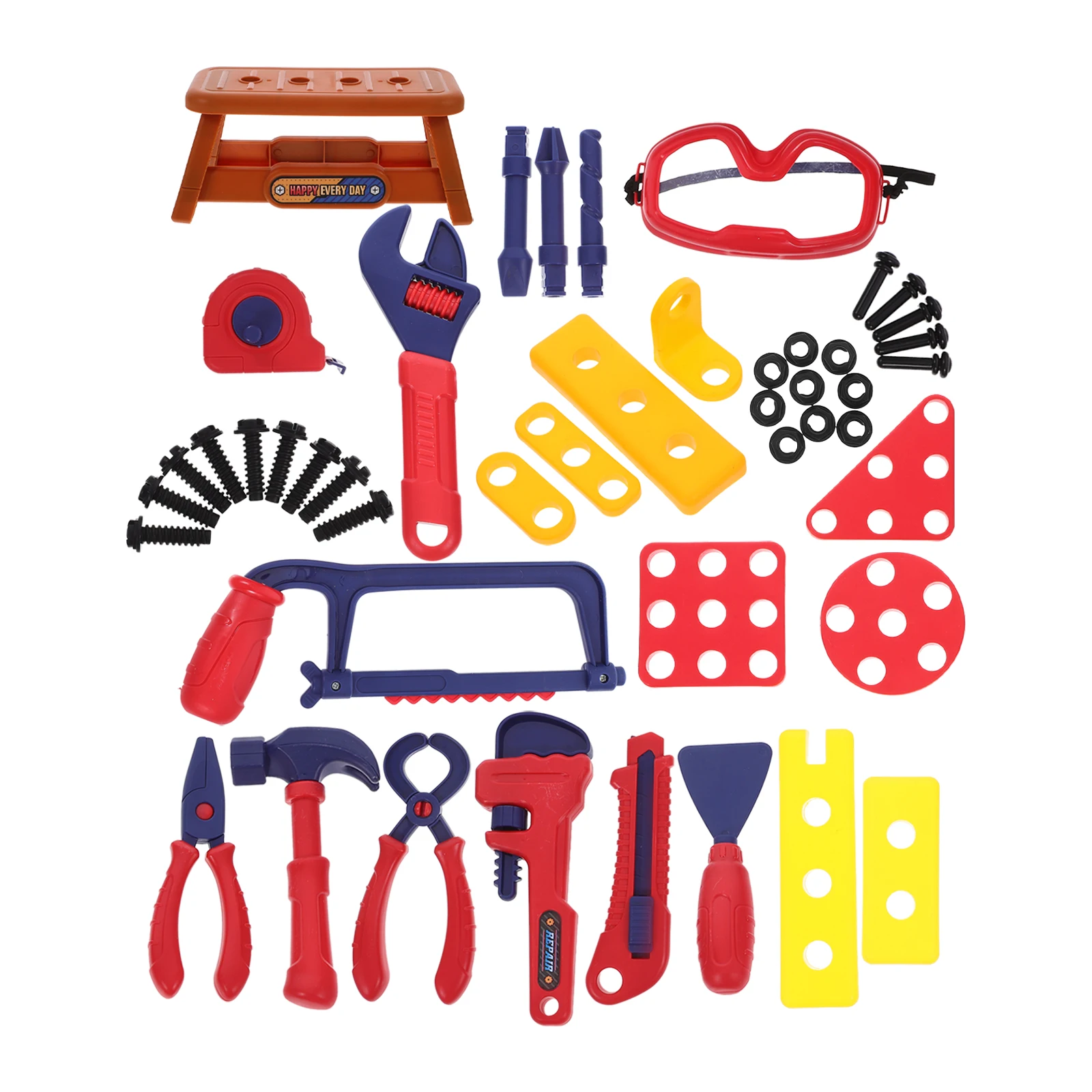 

1Set Childrens Tool Kit Assorted Color Pretend Play Tools For Toddlers Kids Toy Tool Set Toddler Learning Toy Educational Toy