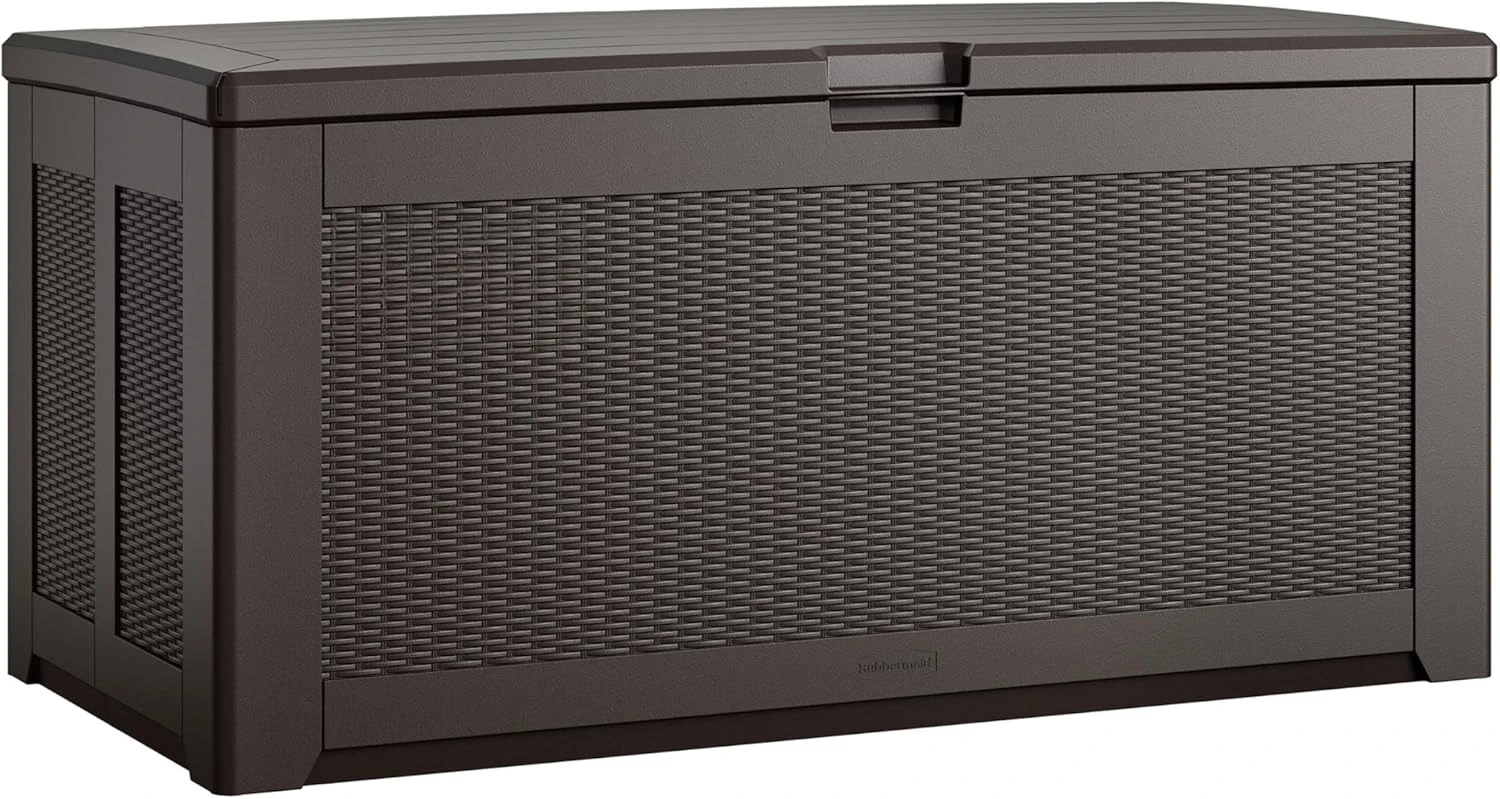 

Extra Large Resin Outdoor Storage Deck Box (134 Gal), Weather Resistant, Brown, Deck Organization for Home/Backyard