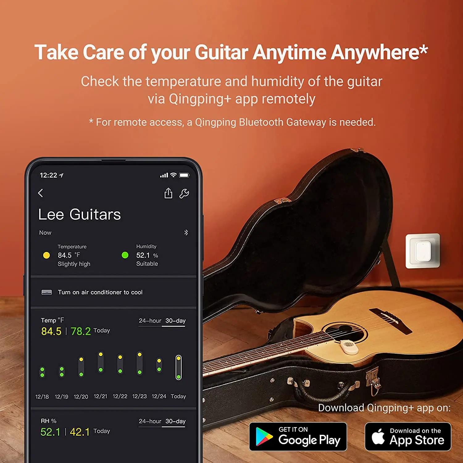 Qingping - LEE chitarre termometro digitale Bluetooth igrometro
