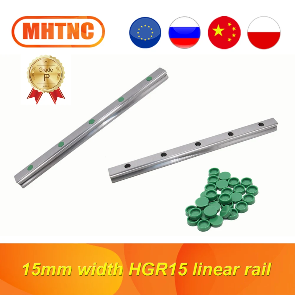 1pcs/lot 2pcs/lot 3pcs/lot linear rail HGH15 / HGR15 200-1550mm linear guide with green plug size same as HIWIN Hole distance 60