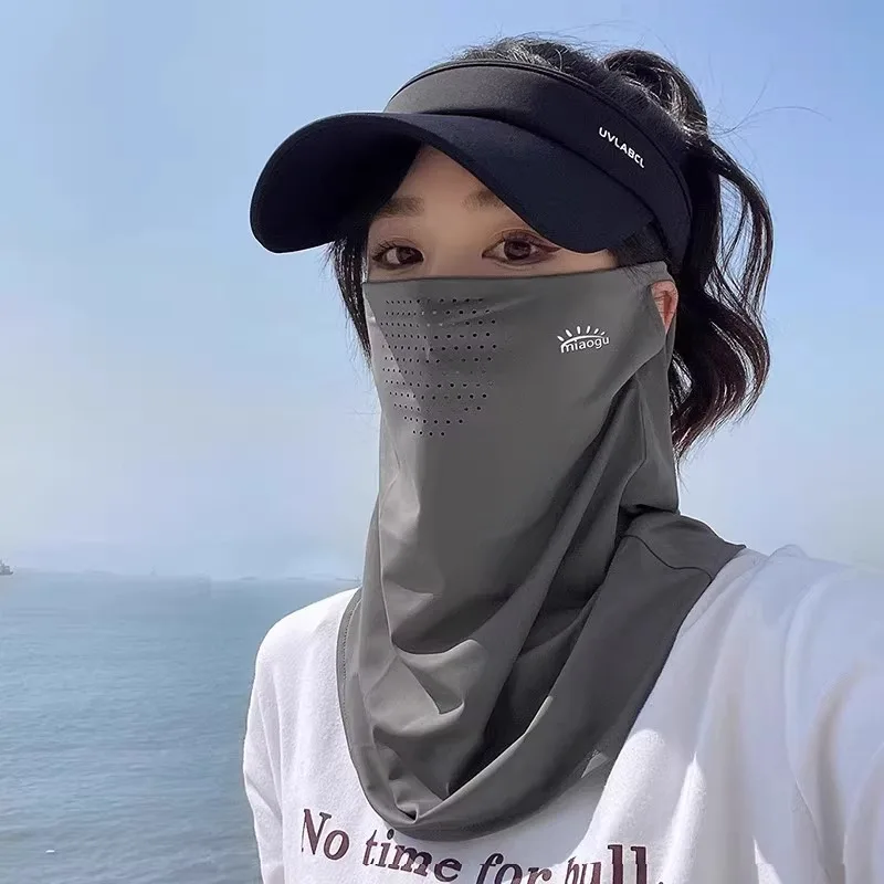 Ice Silk Full Face Sun Mask Unisex UV Protection Cycling Outdoor Neck Cover Breathable Face Shield Scarf​